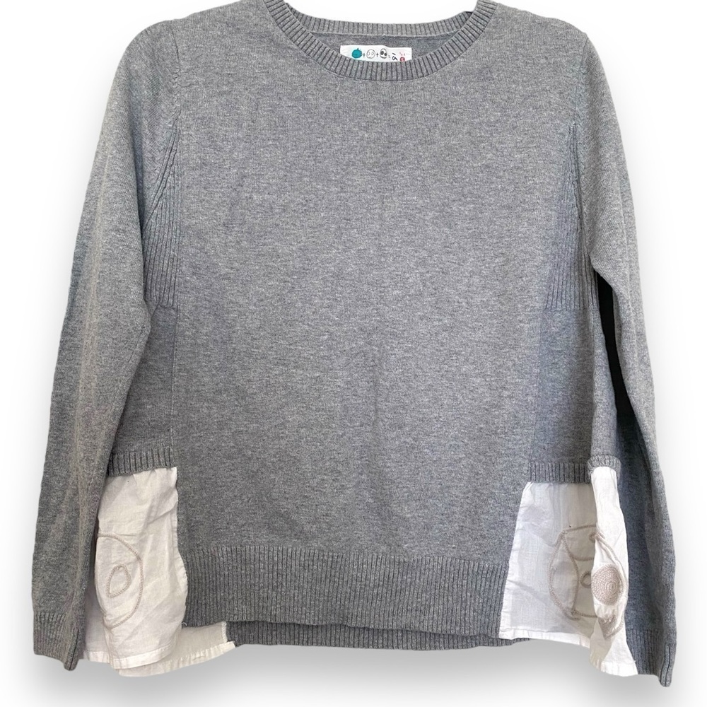 A La Sha Women’s Crewneck Long Sleeve Sweatshirt Cotton  Embroidered Design